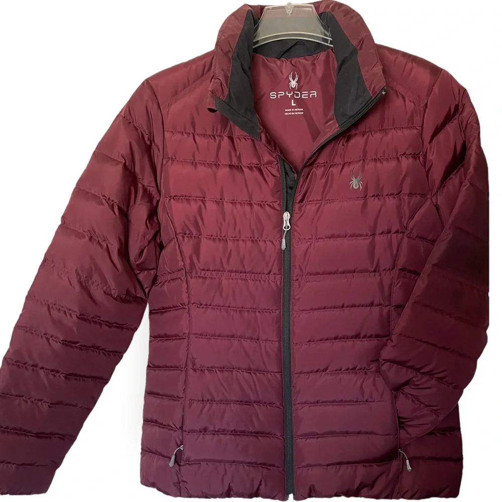 Sypder Down filled Puffer Ski Jacket. Wine color